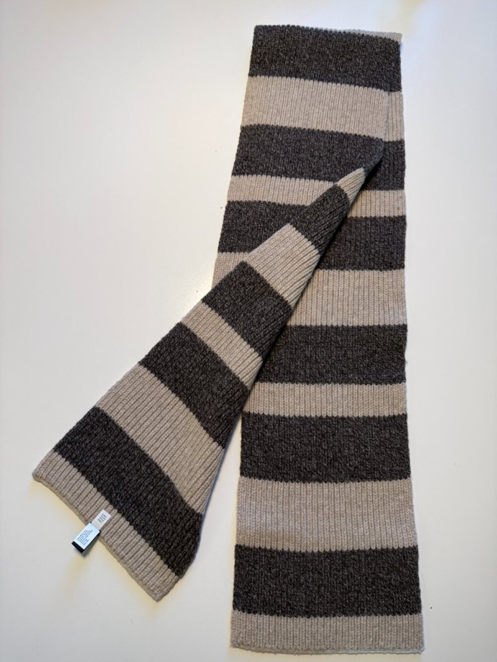 Y2k Gap 100% Lambs Wool Unisex Scarf Striped Knit Wool Winter Warm Soft 90s NEW